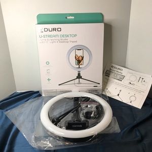 Aduro U-Stream Desktop Home Streaming Studio w/10” Ring Light & Desktop Tripod